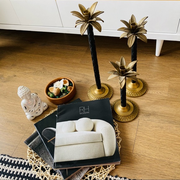 3 Graduated Height Brass Candle Stick Holders - Picture 5 of 12